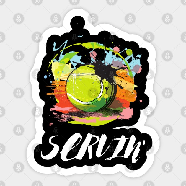 Tennis Servin' Sticker by Elysian Alcove